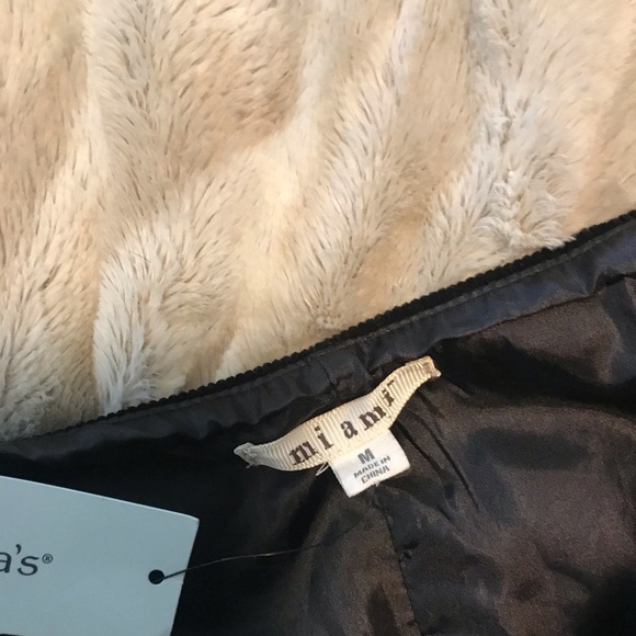 Black Embroidered flower Print Corduroy Mini Skirt - Picture 3 of 8